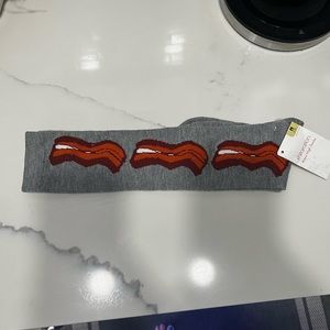 NWT Xhilaration Bacon  Knee High Socks Novelty 4-10 Gray Crazy Fun